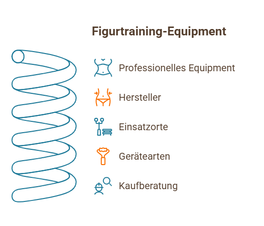 Infografik zu Figurtraining-Equipment mit Infos zu Gerätearten, Herstellern, Einsatzorten und Kaufberatung.
