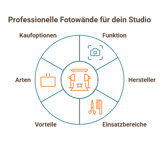 Professionelle Fotowände für Studios – Übersicht zu Kaufoptionen, Funktionen, Herstellern, Einsatzbereichen, Vorteilen und verfügbaren Ausführungen.