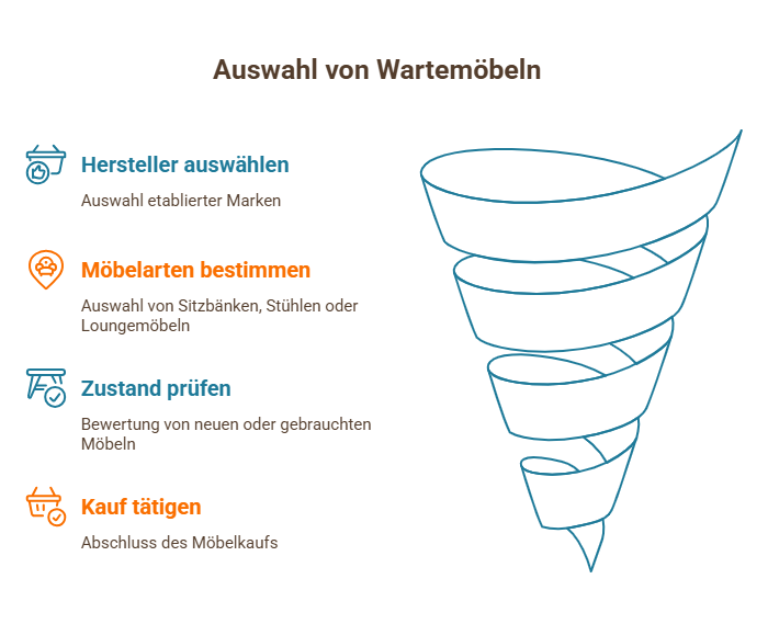 Auswahl von Wartemöbeln für Praxen, Studios und Empfangsbereiche – Hersteller vergleichen, Möbelarten auswählen, Zustand prüfen und Kauf abschließen.