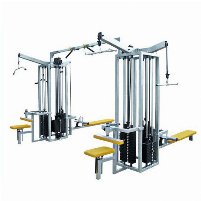 8 Stationen-Turm Cablecross Crossover Latzug Ruderzug Seilzug Bizeps Trizeps Multiturm Stationenturm