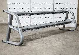 Matrix Fitness l Aura Serie | 10-Paar Hantelständer (G3-FW91), Iced Silver, 2011