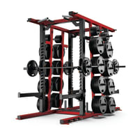 Matrix Fitness | Magnum Serie | Mega Double Half Rack (MG-MR691) | Sonderfarbe Traffic Red | 2017
