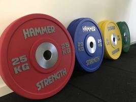 Hammer Strength Bumper Plates 140kg - Hantelscheiben;Gewichte 50mm Urethane