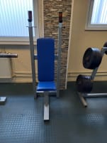 used bench with shelf for shoulder exercises