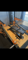 80ATHLETICS Half Rack showroom piece unused with platform, jammer arms, pull-up bar, universal bench, elastic bands package etc.