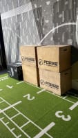 Plyoboxes, made of wood, partly with rubber lining from Perform Better & Forge