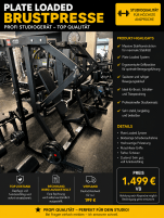 🔥 Profi Plate🔥 PLATE LOADED BRUSTPRESSE 🔥 PROFI STUDIOGERÄT – TOP QUALITÄT  / Incline Press – Studioqualität 🔥