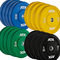 Vorteilspaket! 200 kg - 50 mm ATX® Color Full Rubber Bumper Plates