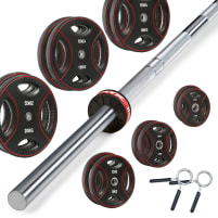 Vorteilspaket! 120 kg Langhantelset 30 mm - Polyurethan