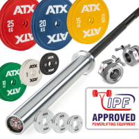 Vorteilspaket! 185 kg ATX® IPF Powerlifting Trainingshantelset