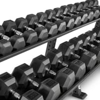 Hex dumbbell sets, rubber